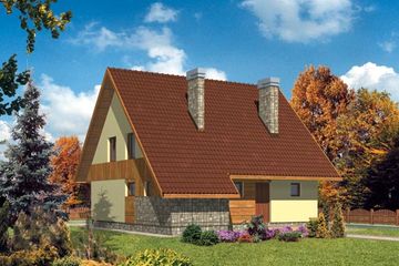  Projekt domu WB-030 (KRA3525) - projekt domu parterowego z poddaszem - Zdjęcie 2