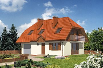  Projekt domu WB-0002 (KRA3526) - projekt domu parterowego z poddaszem - Zdjęcie 2