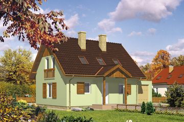  Projekt domu WB-3303 (KRA3533) - projekt domu parterowego z poddaszem - Zdjęcie 2