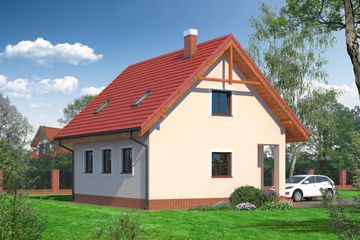  Projekt domu Grabie średnie (KRP1068) - projekt domu parterowego z poddaszem - Zdjęcie 2