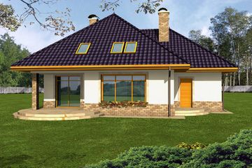  Projekt domu Syntia wersja C (WRY1038) - projekt domu parterowego z poddaszem - Zdjęcie 2