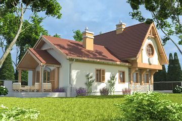  Projekt domu Abigail II bez garażu [B] (WRF1376) - projekt domu parterowego z poddaszem - Zdjęcie 2