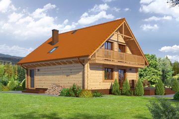  Projekt domu Osina duża 5 dr (KRP1083) - projekt domu parterowego z poddaszem - Zdjęcie 2