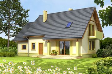  Projekt domu Kiwi 2 (WOF1018) - projekt domu parterowego z poddaszem - Zdjęcie 2