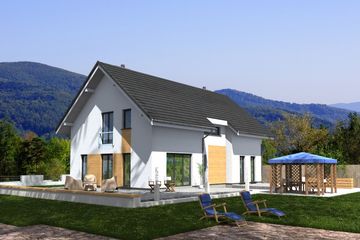 Projekt domu Montana - parterowy z poddaszem dom o powierzchni 160,20 m², dach dwuspadowy - ujęcie 2