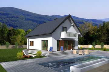  Projekt domu Mediolan (BBE1017) - projekt domu parterowego z poddaszem - Zdjęcie 2