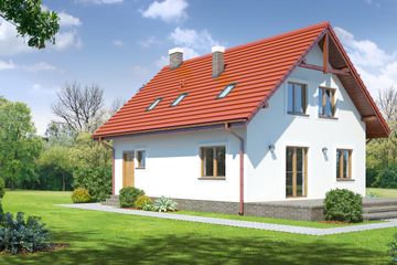  Projekt domu Miłosna średnia (KRP1088) - projekt domu parterowego z poddaszem - Zdjęcie 2