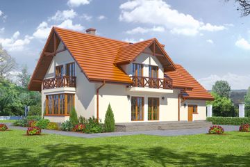  Projekt domu Mirów 3 (KRP1093) - projekt domu parterowego z poddaszem - Zdjęcie 2