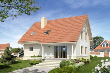 Projekt domu Chaber 3 - parterowy z poddaszem dom o powierzchni 134,40 m², dach dwuspadowy - ujęcie 2