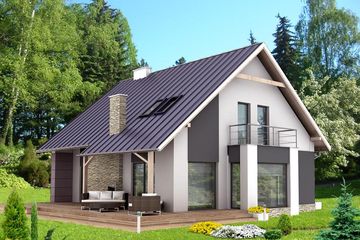  Projekt domu HG-P3A (KRM1071) - projekt domu parterowego z poddaszem - Zdjęcie 2