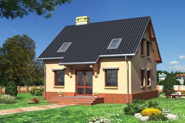  Projekt domu Staś (637) (KRD1580) - projekt domu parterowego z poddaszem - Zdjęcie 2