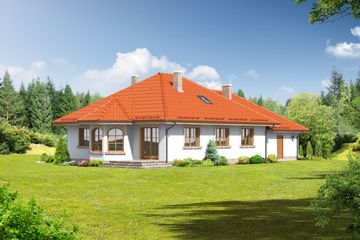  Projekt domu Zadębie średnie 4 + garaż (KRP1097) - projekt domu parterowego - Zdjęcie 2