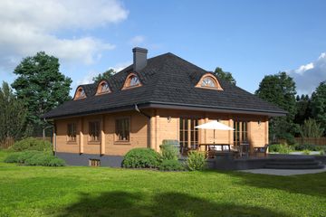  Projekt domu Chmielniki ds19 (KRP1102) - projekt domu parterowego z poddaszem - Zdjęcie 2