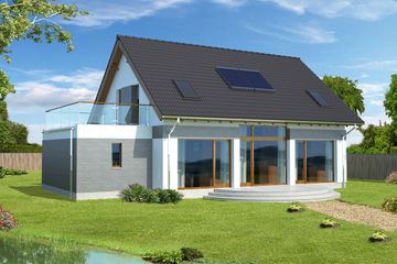  Projekt domu Darmstadt Pasywny 1 LDP01 (WOB1078) - projekt domu parterowego z poddaszem - Zdjęcie 2