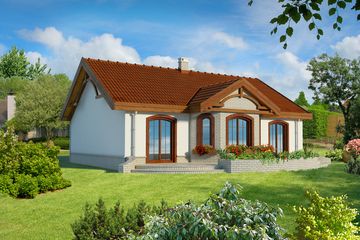 Projekt domu Sintra LMB65 - parterowy dom o powierzchni 92,26 m², dach dwuspadowy - ujęcie 2