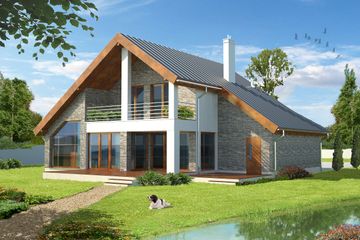  Projekt domu Lagos II LMP117a (WRB1465) - projekt domu parterowego z poddaszem - Zdjęcie 2