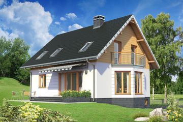  Projekt domu Fiona Ultra Stok - murowana – beton komórkowy (KRD2459) - projekt domu parterowego z poddaszem - Zdjęcie 2