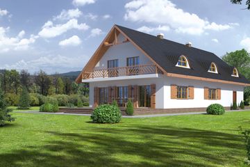  Projekt domu Chmielniki m14 (KRP1475) - projekt domu parterowego z poddaszem - Zdjęcie 2