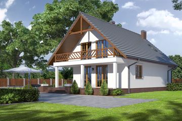  Projekt domu Świdnica mg (KRP1477) - projekt domu parterowego z poddaszem - Zdjęcie 2