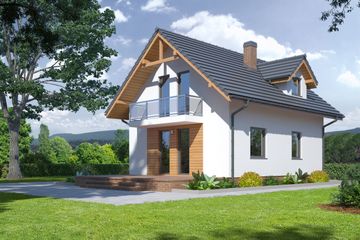  Projekt domu Brzoza mała 2 (KRP1479) - projekt domu parterowego z poddaszem - Zdjęcie 2