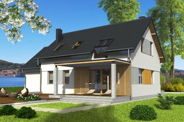  Projekt domu Tymek z garażem 1-st. [A] (WRF1378) - projekt domu parterowego z poddaszem - Zdjęcie 2