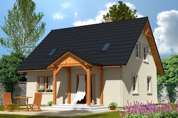  Projekt domu Domek Ciepły (012 BK + Z) (SLF1012) - projekt domu parterowego z poddaszem - Zdjęcie 2