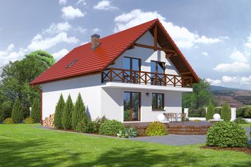  Projekt domu Jaworze nowe k (KRP1106) - projekt domu parterowego z poddaszem - Zdjęcie 2