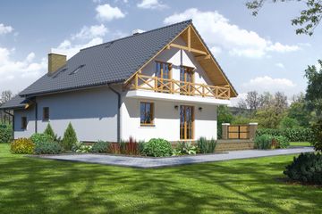  Projekt domu Osiek 5 (KRP1110) - projekt domu parterowego z poddaszem - Zdjęcie 2