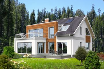  Projekt domu Essen DCP214 (WOB1081) - projekt domu parterowego z poddaszem - Zdjęcie 2