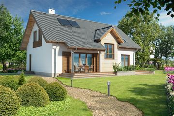 Projekt domu Aston DCP205 - parterowy z poddaszem dom o powierzchni 157,80 m², dach dwuspadowy - ujęcie 2