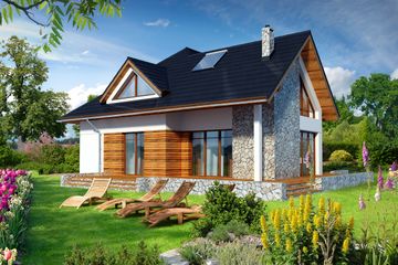  Projekt domu Avalon III DCP206b (WOB1150) - projekt domu parterowego z poddaszem - Zdjęcie 2