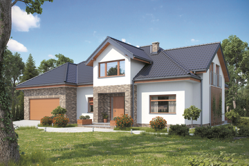 Projekt domu TK35 - parterowy z poddaszem dom o powierzchni 262,76 m², dach kopertowy - ujęcie 2