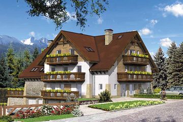  Projekt hotelu AI 102 (KRL1095) - projekt hotelu z pełnym piętrem i poddaszem - Zdjęcie 2