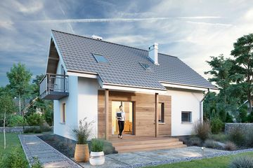 Projekt domu Talus (1176) - parterowy z poddaszem dom o powierzchni 88,20 m², dach dwuspadowy - ujęcie 2