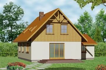  Projekt domu Domek Południowy (015 SK + G) (SLF1016) - projekt domu parterowego z poddaszem - Zdjęcie 2