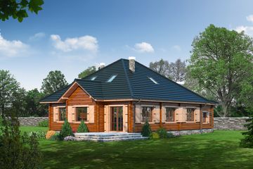  Projekt domu Dębina z garażem 6 (KRP1117) - projekt domu parterowego z poddaszem - Zdjęcie 2