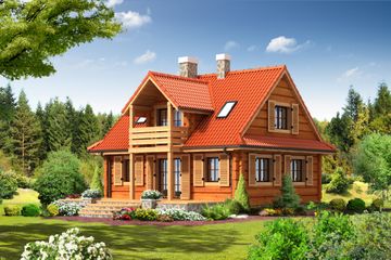  Projekt domu Dukla dw (KRP1126) - projekt domu parterowego z poddaszem - Zdjęcie 2