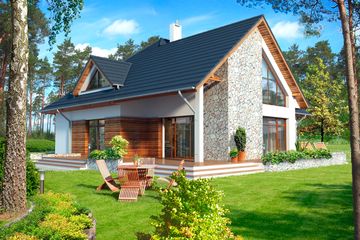  Projekt domu Avalon DCP206 (WOB1097) - projekt domu parterowego z poddaszem - Zdjęcie 2