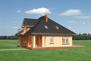  Projekt domu Benon-2 - murowana – ceramika (KRD2065) - projekt domu parterowego z poddaszem - Zdjęcie 2