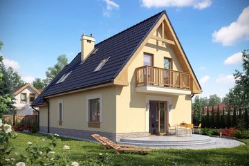  Projekt domu Muchomorek z garażem 1-st. [A] (WRF1166) - projekt domu parterowego z poddaszem - Zdjęcie 2