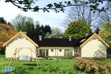  Projekt domu Hania bez garażu bliźniak [B-BL] (WRF1168) - projekt domu parterowego z poddaszem - Zdjęcie 2