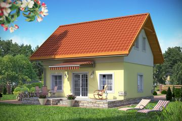  Projekt domu Florek bez garażu [B] (WRF1174) - projekt domu parterowego z poddaszem - Zdjęcie 2