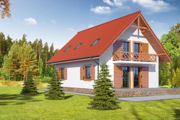  Projekt domu Zawoja średnia (KRP1128) - projekt domu parterowego z poddaszem - Zdjęcie 2