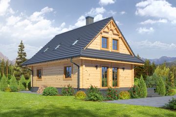  Projekt domu Zawoja dw (KRP1130) - projekt domu parterowego z poddaszem - Zdjęcie 2