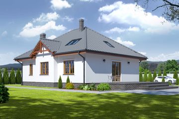  Projekt domu Antonin p (KRP1132) - projekt domu parterowego z poddaszem - Zdjęcie 2