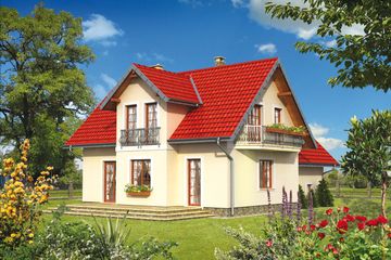  Projekt domu Jelonek Atu - murowana – beton komórkowy (KRD2074) - projekt domu parterowego z poddaszem - Zdjęcie 2