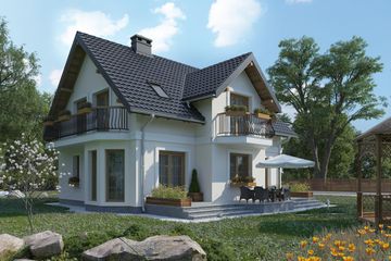  Projekt domu Klara Lux (1127) (KRD2076) - projekt domu parterowego z poddaszem - Zdjęcie 2