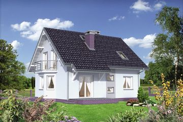  Projekt domu Sonia Mini - murowana – beton komórkowy (KRD2085) - projekt domu parterowego z poddaszem - Zdjęcie 2