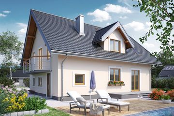  Projekt domu Zofia Portyk (1126) (KRD2088) - projekt domu parterowego z poddaszem - Zdjęcie 2