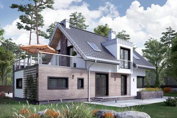  Projekt domu Margo Kubik (1341) (KRD2474) - projekt domu parterowego z poddaszem - Zdjęcie 2